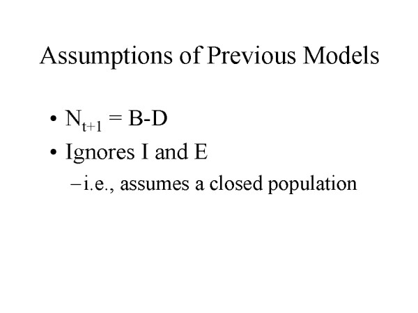 Assumptions of Previous Models